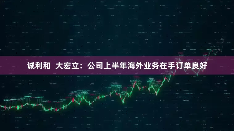诚利和  大宏立：公司上半年海外业务在手订单良好